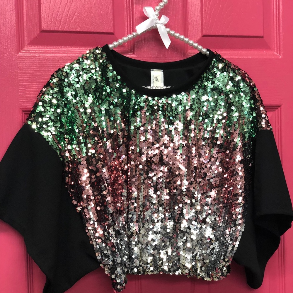 Sequin Party Crop Top